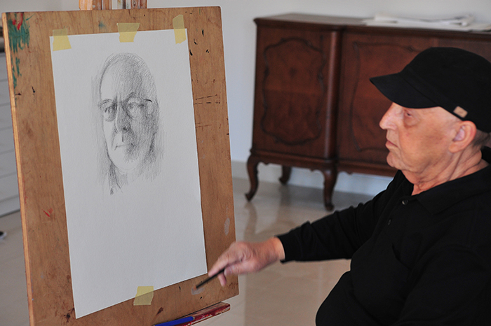 Rafa making a portrait for Maad Alousi 2012